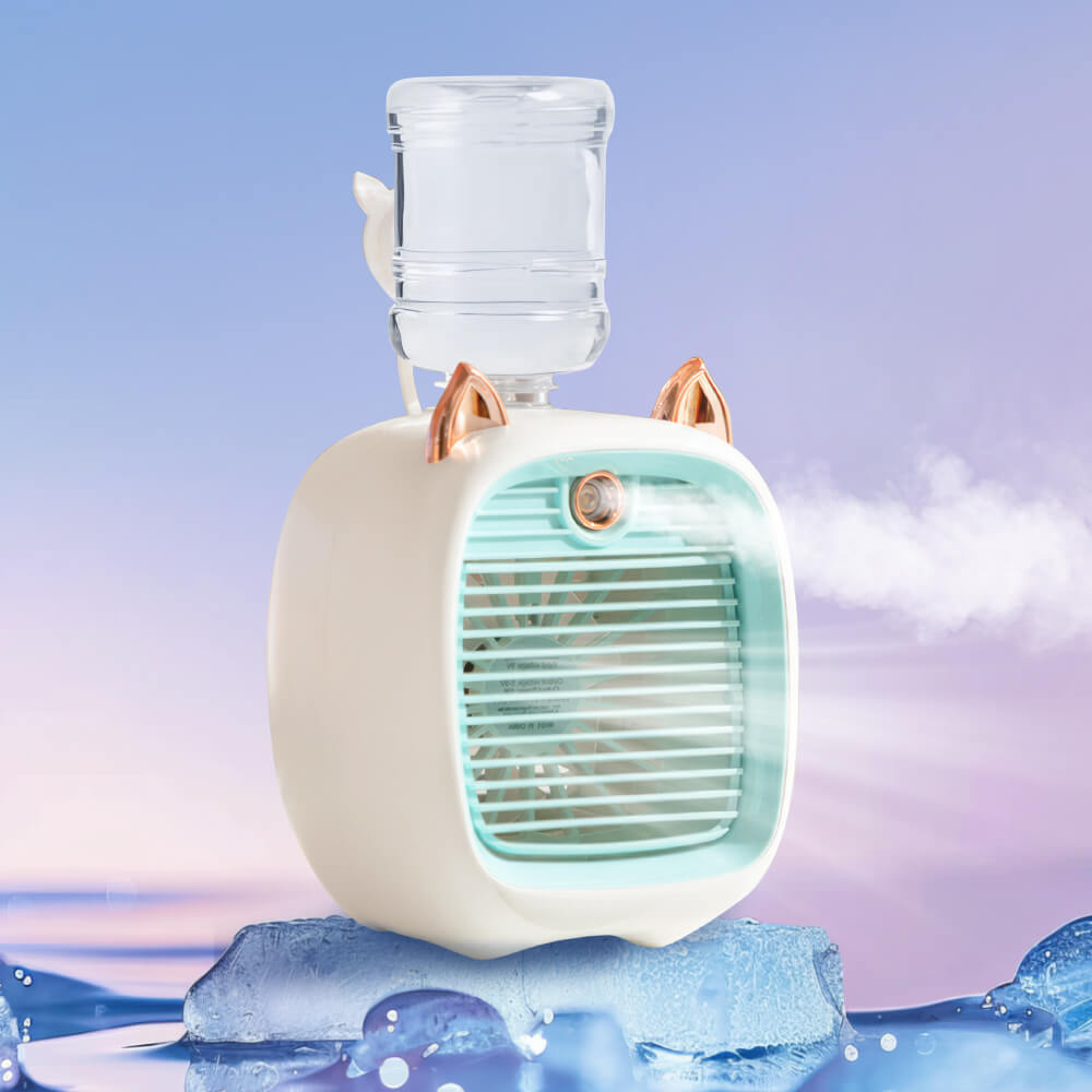 Cute USB Desktop Cool Mist Humidifier Fan with Three Adjustable Wind Speeds