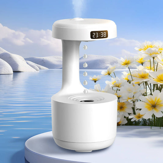 Anti Gravity Humidifier with LED Clock Display Ultrasonic Water Drip Humidifier