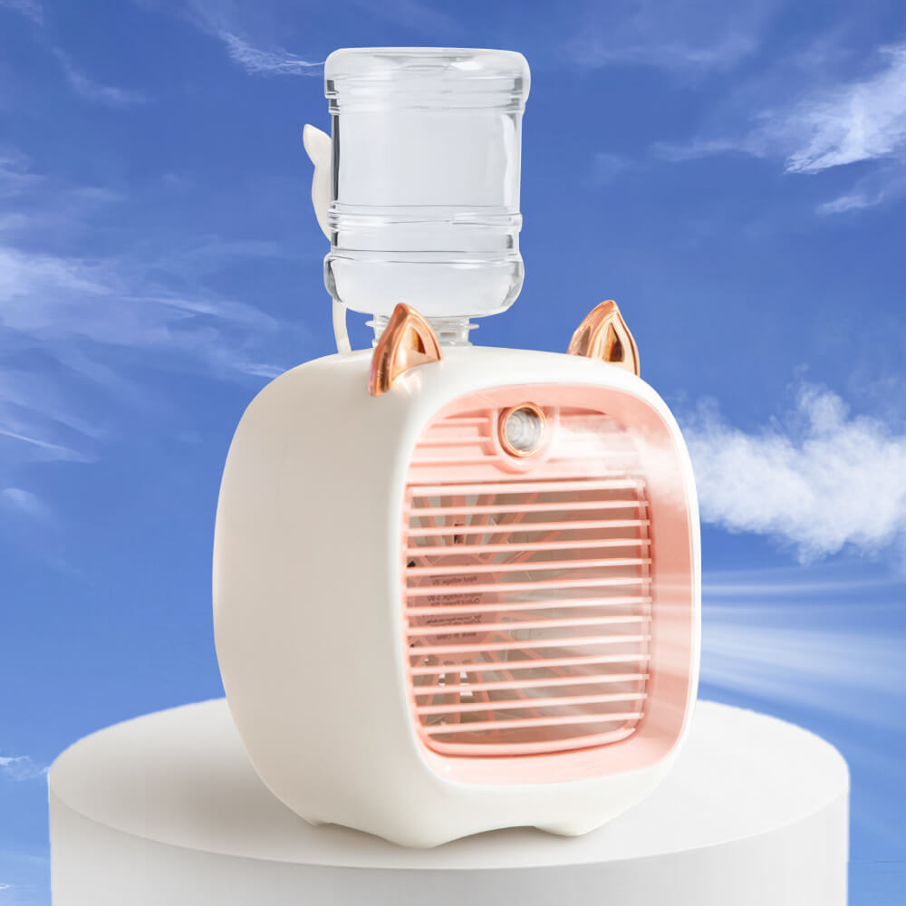 Cute USB Desktop Cool Mist Humidifier Fan with Three Adjustable Wind Speeds